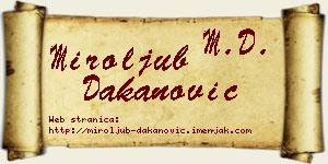 Miroljub Dakanović vizit kartica